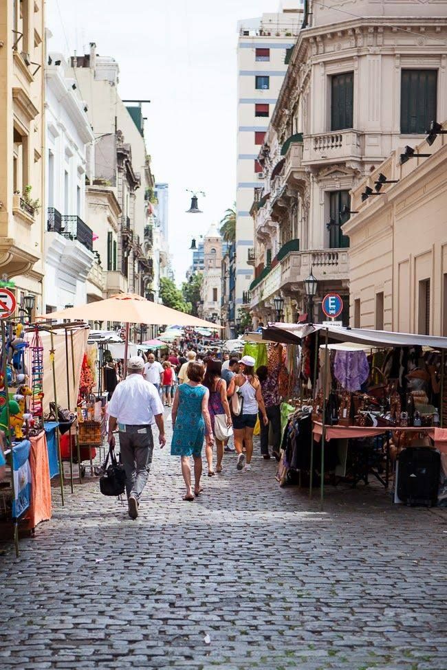 San Telmo Sunday Market with antiques and street vendors